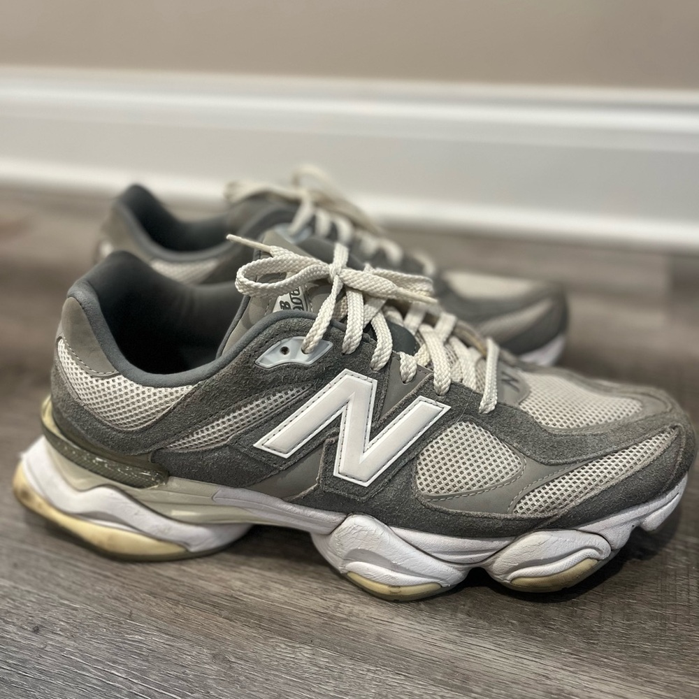 New Balance 9060 Gray and White Athletic Shoes